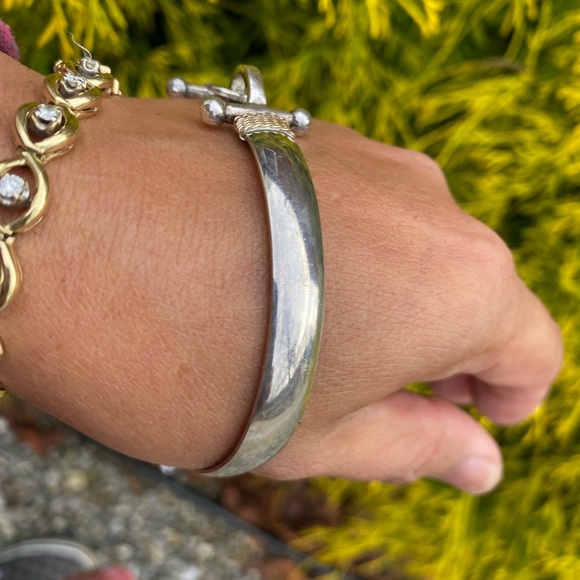 14k Gold & Sterling Silver Unisex Bracelet - Picture 11 of 17